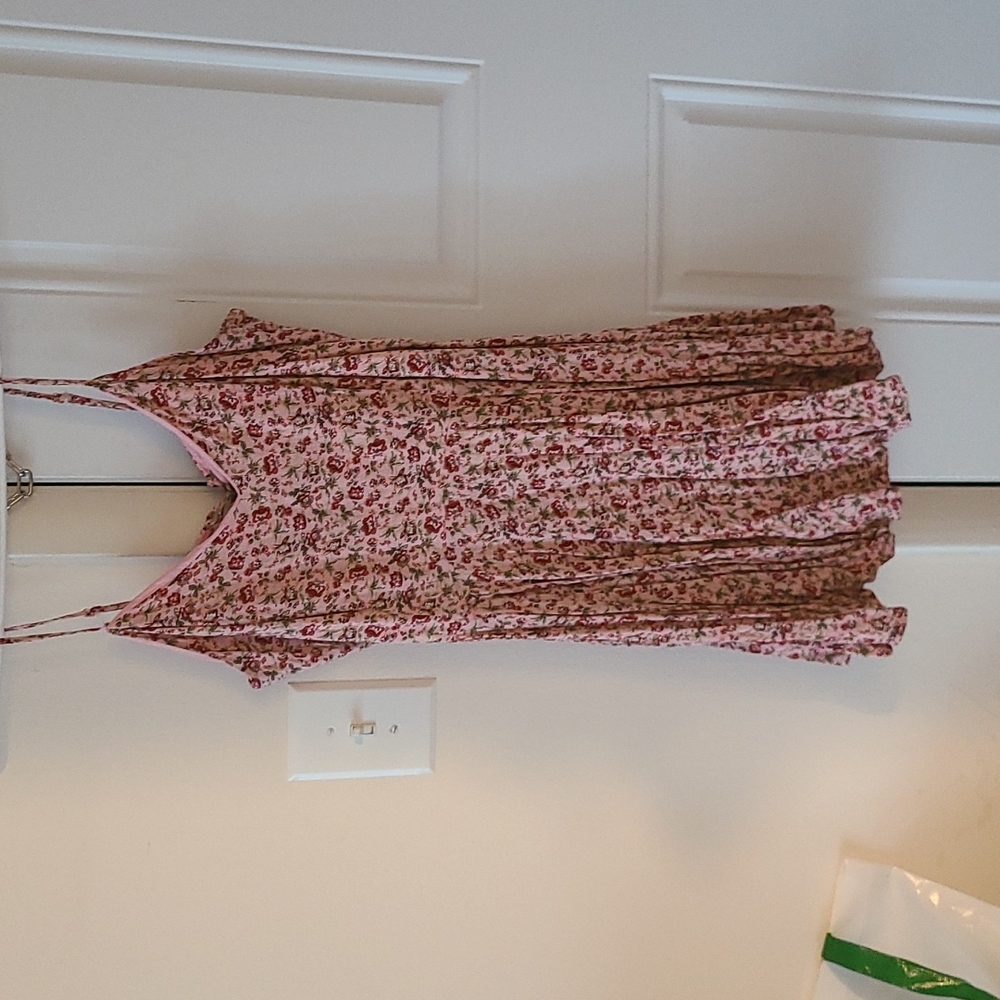 Pink Floral Spring/Summer Mini Dress (L)
